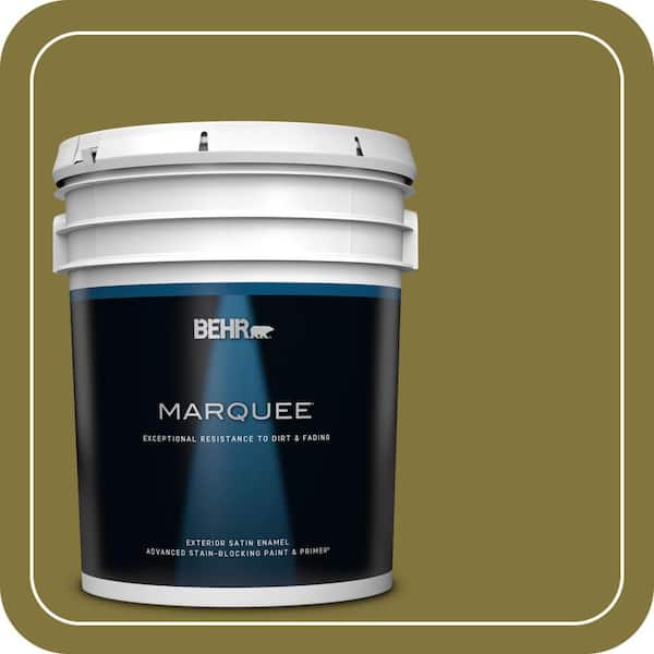 BEHR MARQUEE 5 gal. #390D-7 Marsh Grass Satin Enamel Exterior Paint & Primer