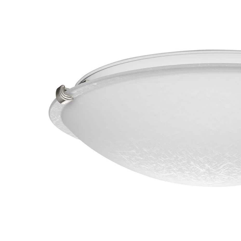 Linen Dome Brushed Nickel LED Flush Mount Light