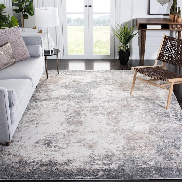 Aston 10 ft. x 14 ft. Gray/Ivory Distressed Area Rug