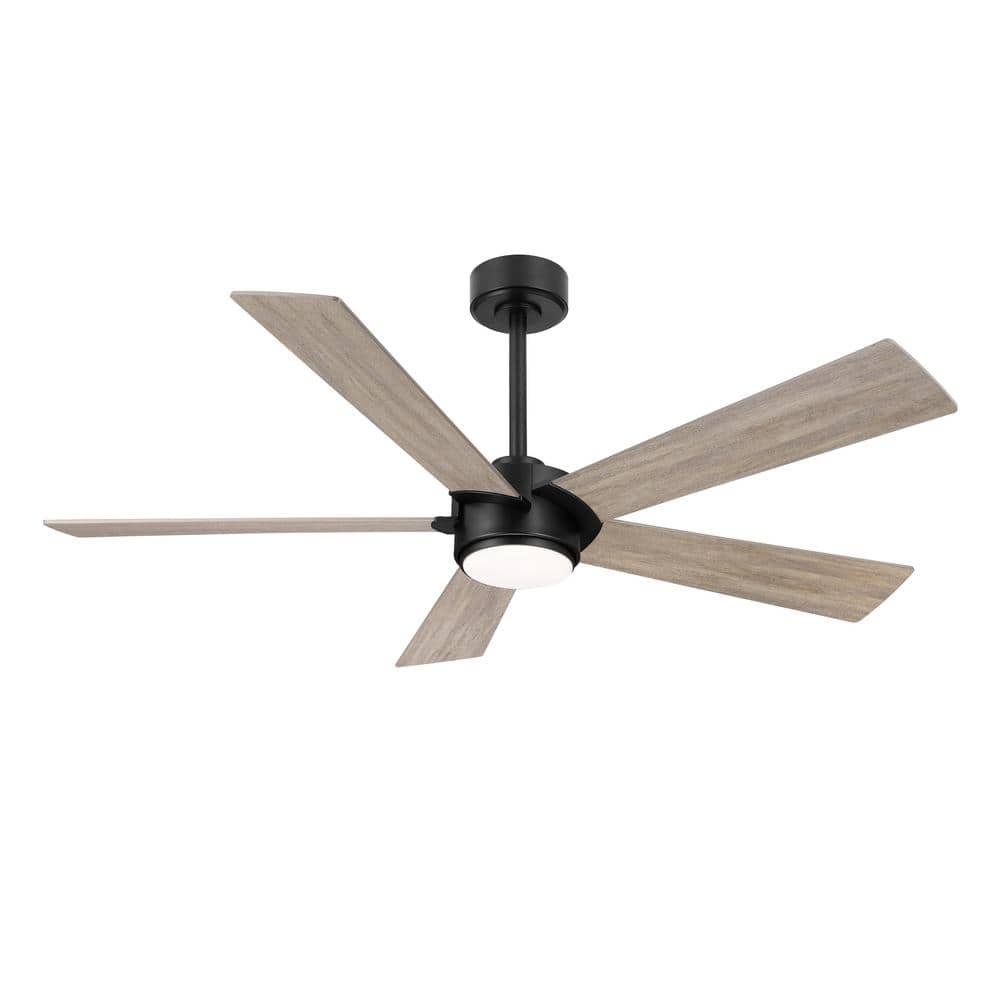 64 in. (5.3 ft.) 5 Blades Indoor Ceiling Fan with Integrated LED and Remote, Black price history on PriceWatchPro