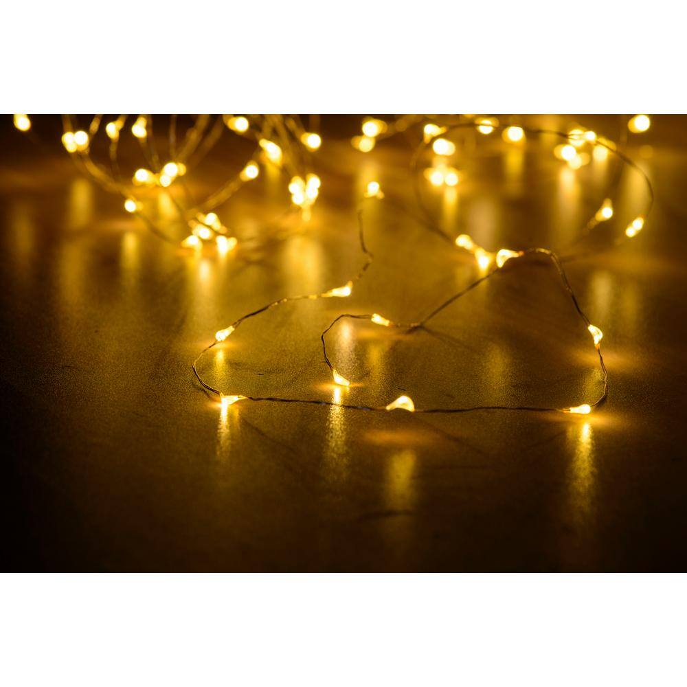 Solar Powered 36 ft Warm White LED Copper String Lights