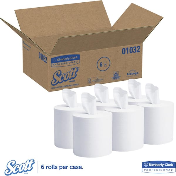 Scott Professional Center Pull 1-Ply Towel Rolls (700-Sheets per Roll, 6-Rolls per Case)