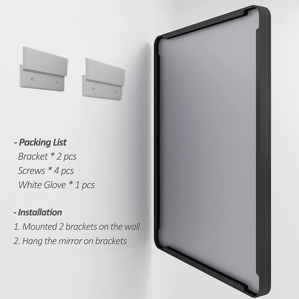 28x36 Inch Matte Black Aluminum Framed Bathroom Mirror