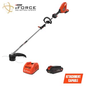 eFORCE 56V Brushless Cordless Battery 16 in. Attachment Capable String Trimmer and 2.5Ah Battery and Charger