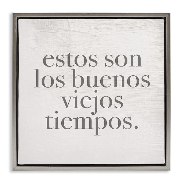 Stupell Industries Good Old Days by Lil' Rue Gray Floater Frame Typography Graphic Art Print 18 in. x 18 in.