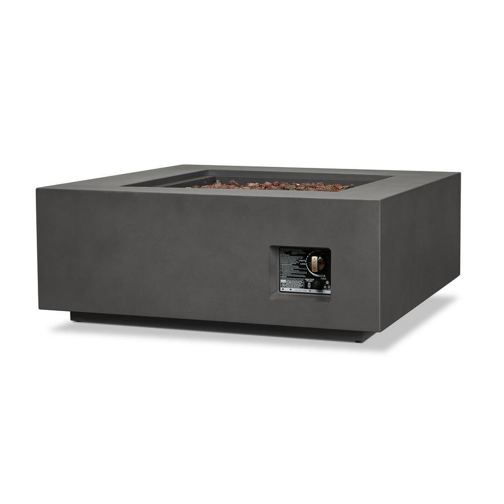 Weathered Slate 40" Square Gas Fire Pit Table