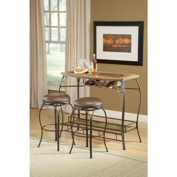 Hillsdale Furniture Lakeview 24.38 in. Brown Backless Counter Stool