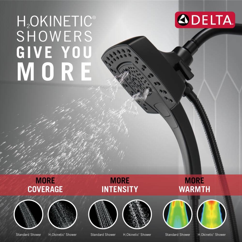 Matte Black Stainless Steel Dual Handheld Wall Mount Shower
