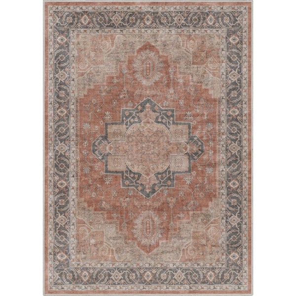 Red 5 ft. 3 in. x 7 ft. 3 in. Apollo Paris Vintage Oriental Persian Area Rug