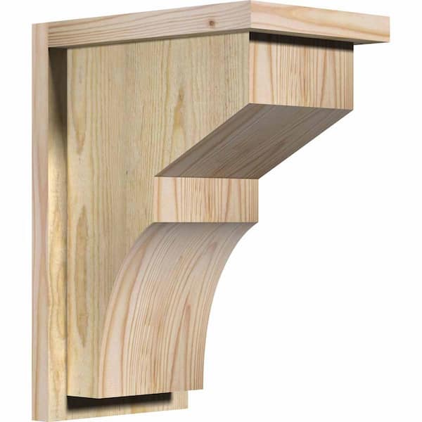 Ekena Millwork 8 in. x 12 in. x 16 in. Monterey Rough Sawn Douglas Fir Corbel with Backplate