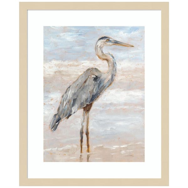 Amanti Art "Beach Heron I" by Ethan Harper 1 Pieceood Framed Giclee Animal Art Print 21 in. x 17 in.