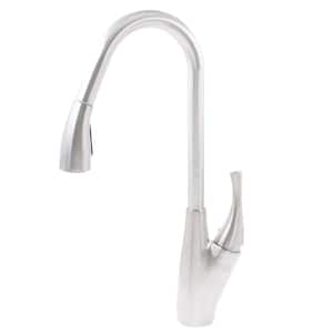 Dual Action Single-Handle Pull-Down Kitchen Faucet in Brush Nickel