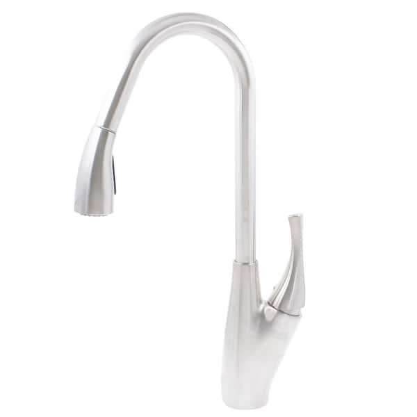 Novatto Dual Action Single-Handle Pull-Down Kitchen Faucet in Brush Nickel