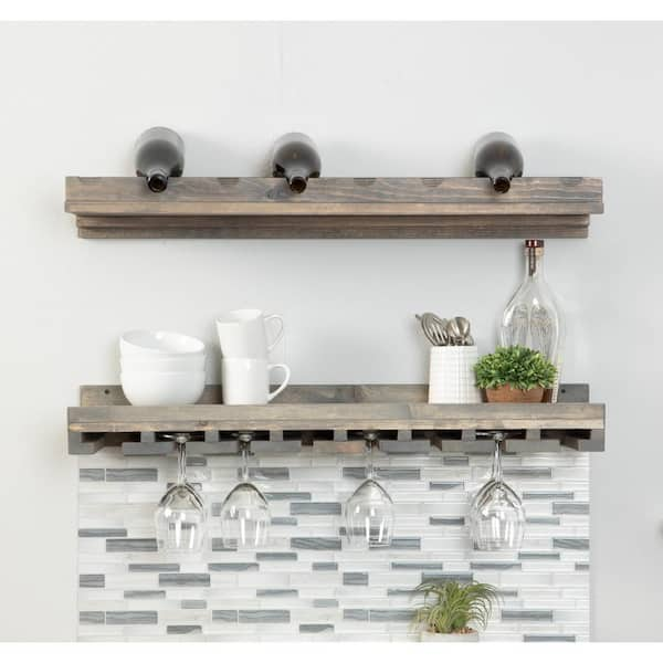 grey wall wine rack