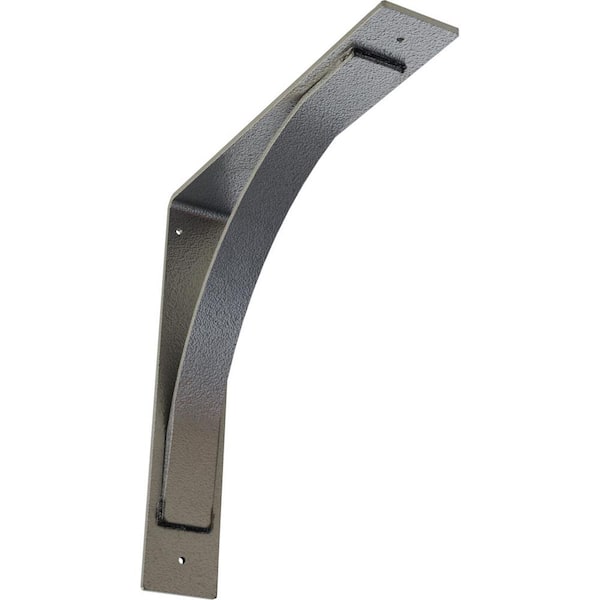 3 in. W x 16 in. H x 16 in. D Hammered Silver Morris Steel Bracket