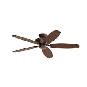 Renew ENERGY STAR 52 in. Indoor Oil Brushed Bronze Dual Mount Ceiling Fan with Pull Chain for Bedrooms or Living Rooms