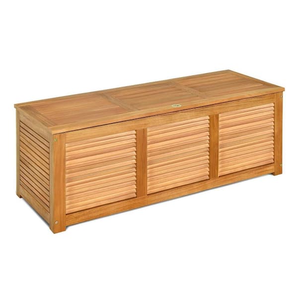 46 Gal. Wood Deck Box, Garden Backyard Storage Bench