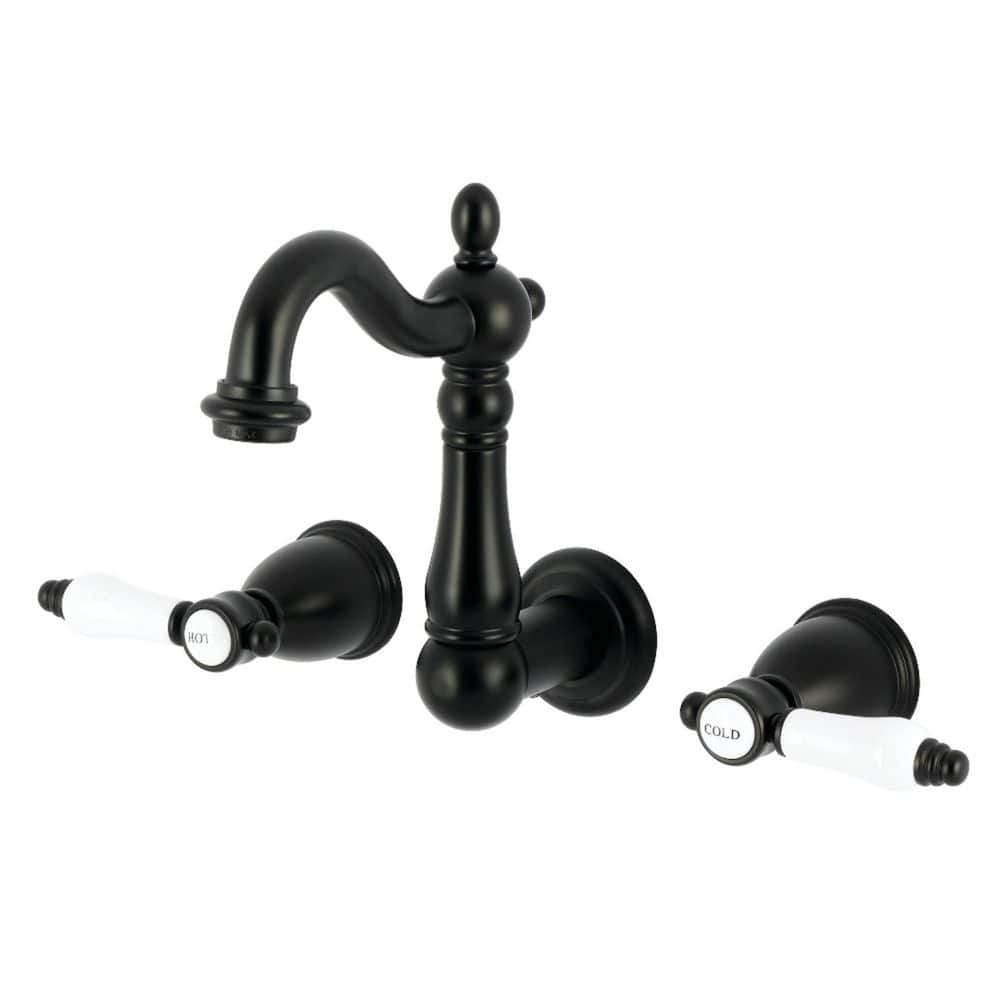 Bel-Air 2-Handle Wall-Mount Bathroom Sink Faucet in Matte Black price history on PriceWatchPro