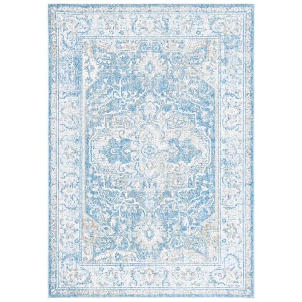 Orlando 5 ft. x 8 ft. Blue/Gold Oriental Area Rug