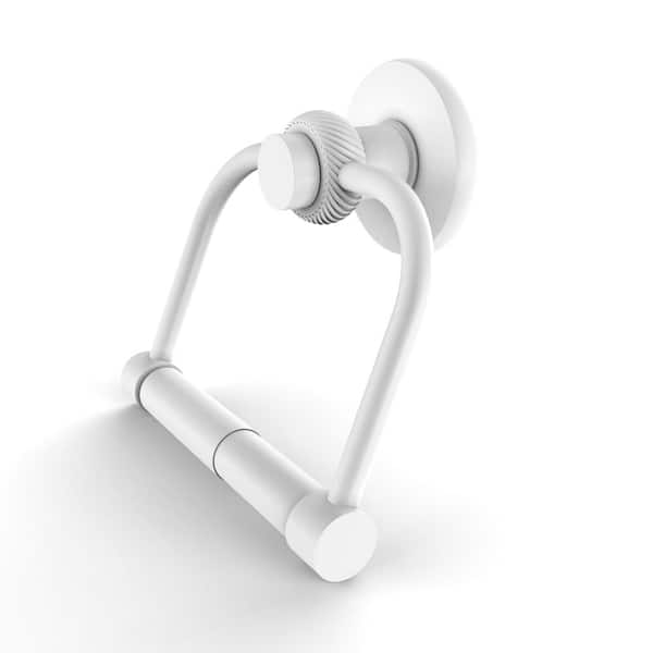 Allied Brass Mercury Wall Mounted Toilet Paper Holder in Matte White with Twisted Accents