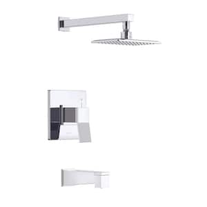 Avian 1-Handle Wall Mount Tub and Shower Trim Kit with 1.75 GPM in Chrome