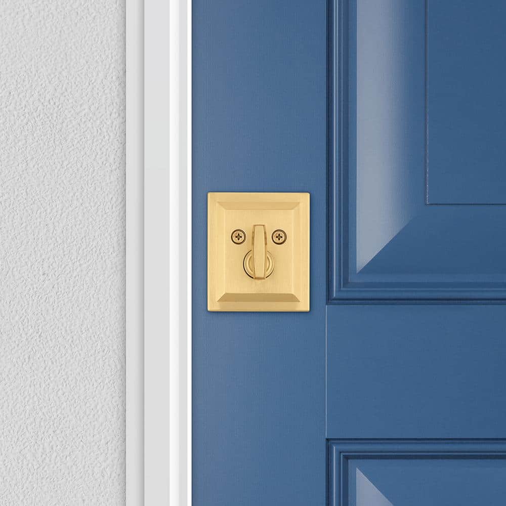 Prestige Satin Brass Low Profile Single Cylinder Deadbolt