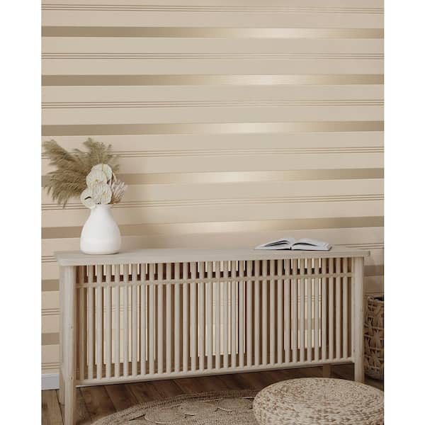 Collin Beige Bexley Stripe Paper Non-Pasted Matte Wallpaper