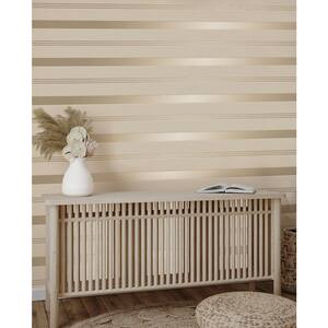 Collin Beige Bexley Stripe Matte Non-Pasted Strippable Wallpaper Sample