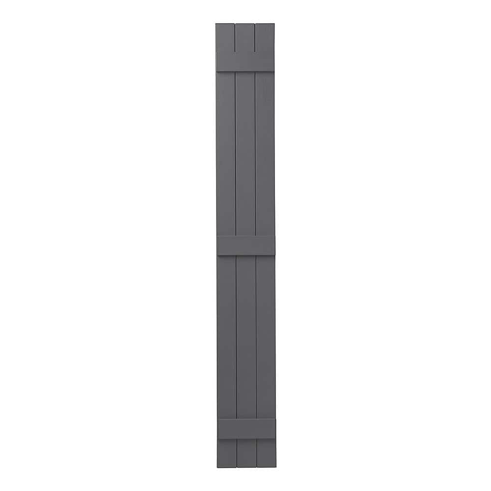 11 in. x 81 in. Polypropylene Plastic 3-Board Closed Board and Batten Shutters Pair in Gray price history on PriceWatchPro