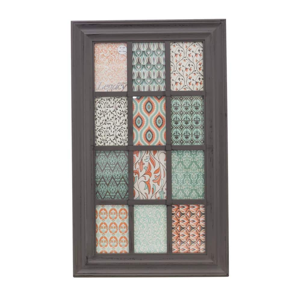 KG Collage Frame - Distressed Grey, Holds 12 4