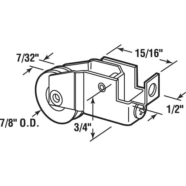 27/32 in., Sliding Window Roller Assembly with Steel Ball bearing Roller (2-Pack)