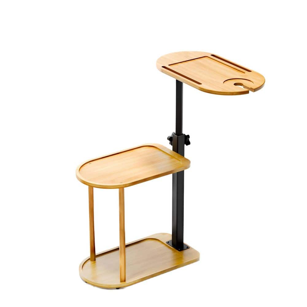 15.74 in. W x 13.3 in. x H 8.66 in. D Natural Over The Toilet Storage with Freestanding Bamboo Bath Caddy, 3 Layers