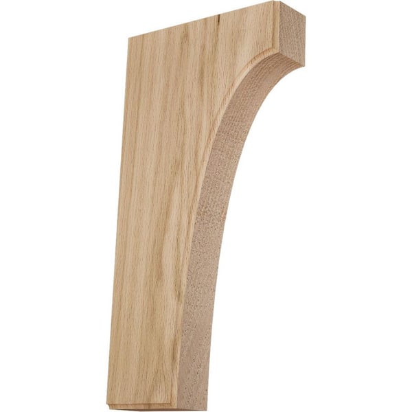 Ekena Millwork 1-3/4 in. x 6 in. x 12 in. Unfinished Wood Red Oak Clarksville Corbel