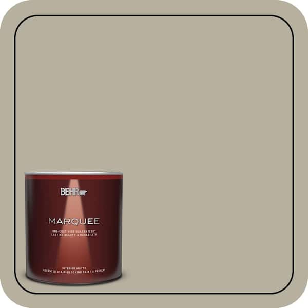 BEHR MARQUEE 1 qt. #QE-35 Stone Walkway Matte Interior Paint & Primer