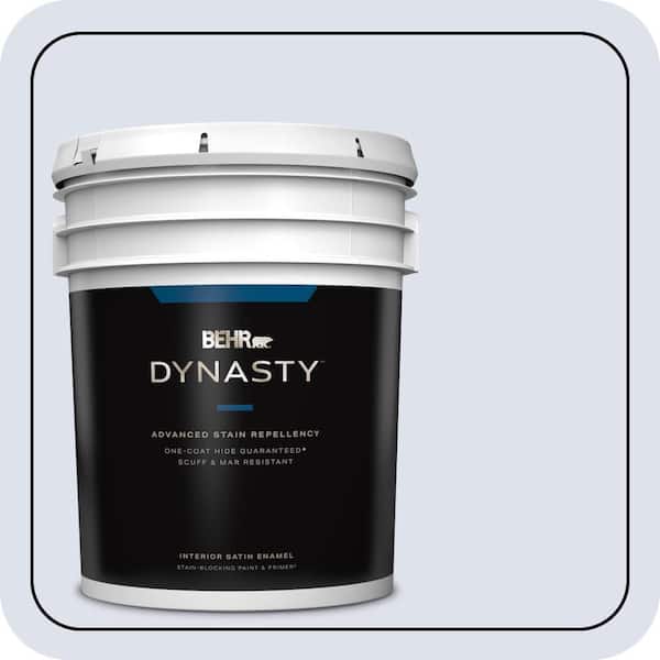 BEHR DYNASTY 5 gal. #600A-1 December Dawn Satin Enamel Interior Stain-Blocking Paint & Primer