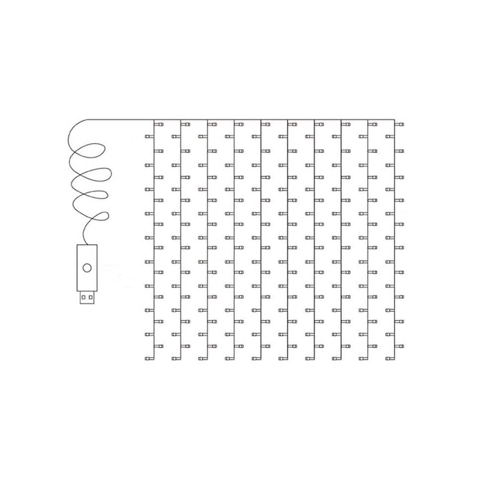 Warm White Outdoor 200 Led Hanging String Lights for Roof Square, Fairy Cur