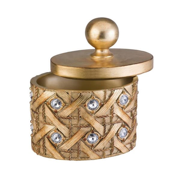 Unbranded High-End Finish Malha 9 in. Gold Polyresin Jewelry Box
