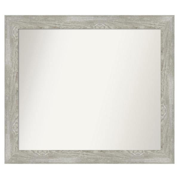 Amanti Art Dove Greywash 40 in. x 35 in. Custom Non-Beveled Distressed Recyled Polystyrene Bathroom Vanity Wall Mirror