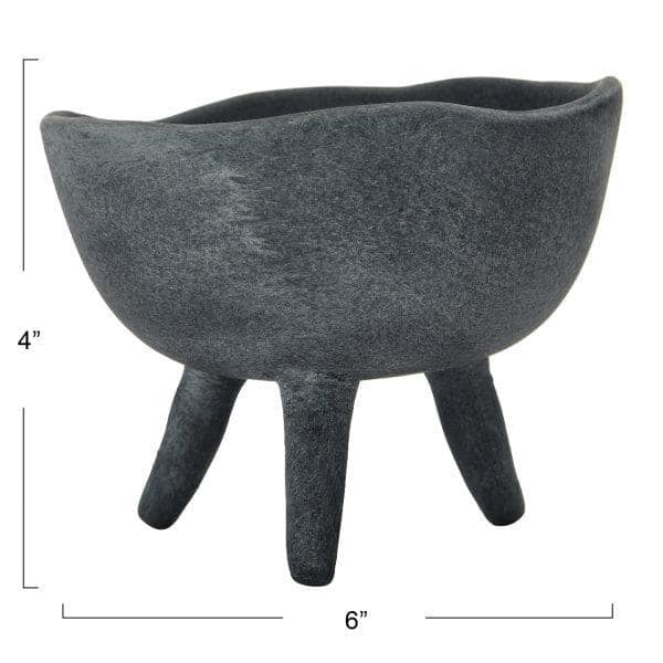 Matte Black Terracotta Footed Bowl Planter