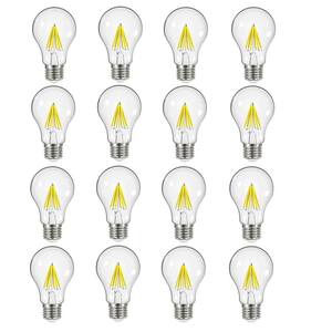 60-Watt Equivalent A19 Dimmable Clear Filament Vintage Style LED Light Bulb Soft White (16-Pack)