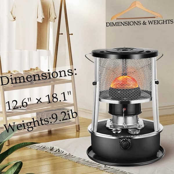 9000 BTU Black Kerosene Compact 360° Radiant heating, Safety