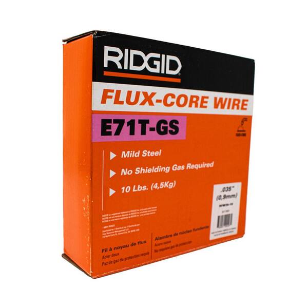 RIDGID .035 E71T-GS Flux-Core Welding Wire No Gas Required (10 lb