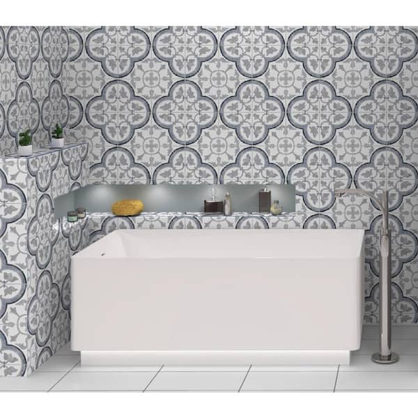 Apollo Tile (Sample) Athens White and Gray 8-in x 8-in Polished Marble Look Floor and Wall Tile