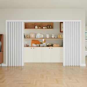 ARK DESIGN 120 in. x 80 in. White Vinyl PVC Accordion Door, Interior ...