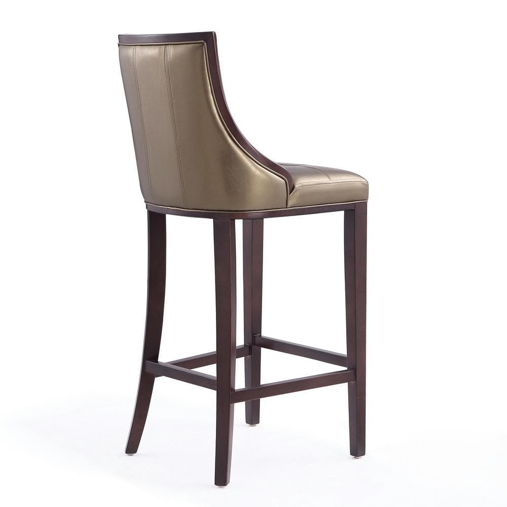Fifth Avenue Bronze and Walnut Beech Wood Barstool