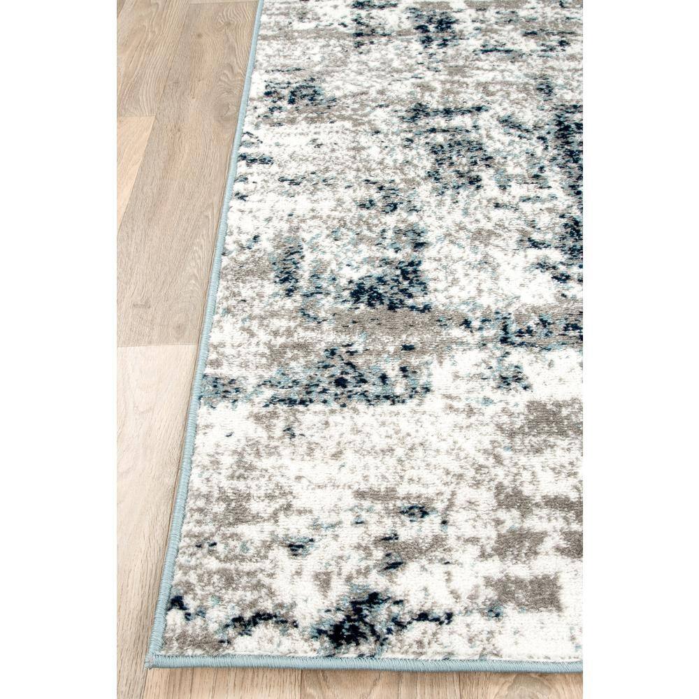 Blue and Gray Abstract Rectangular Area Rug