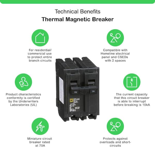 Homeline 70-Amp 2-Pole Circuit Breaker (HOM270CP)