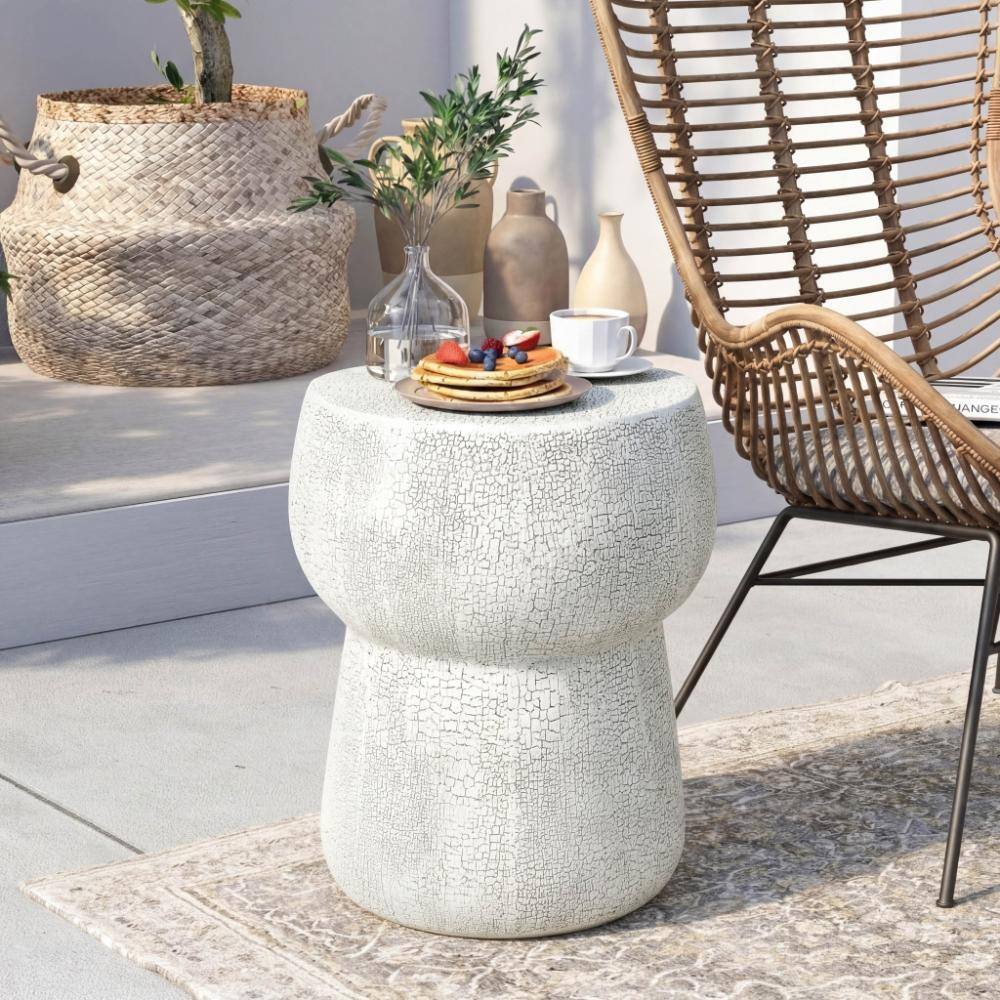 "14.37"" Outdoor Gray Double Barrel Shape Concrete Side Table for Indoor and Outdoor" price history on PriceWatchPro