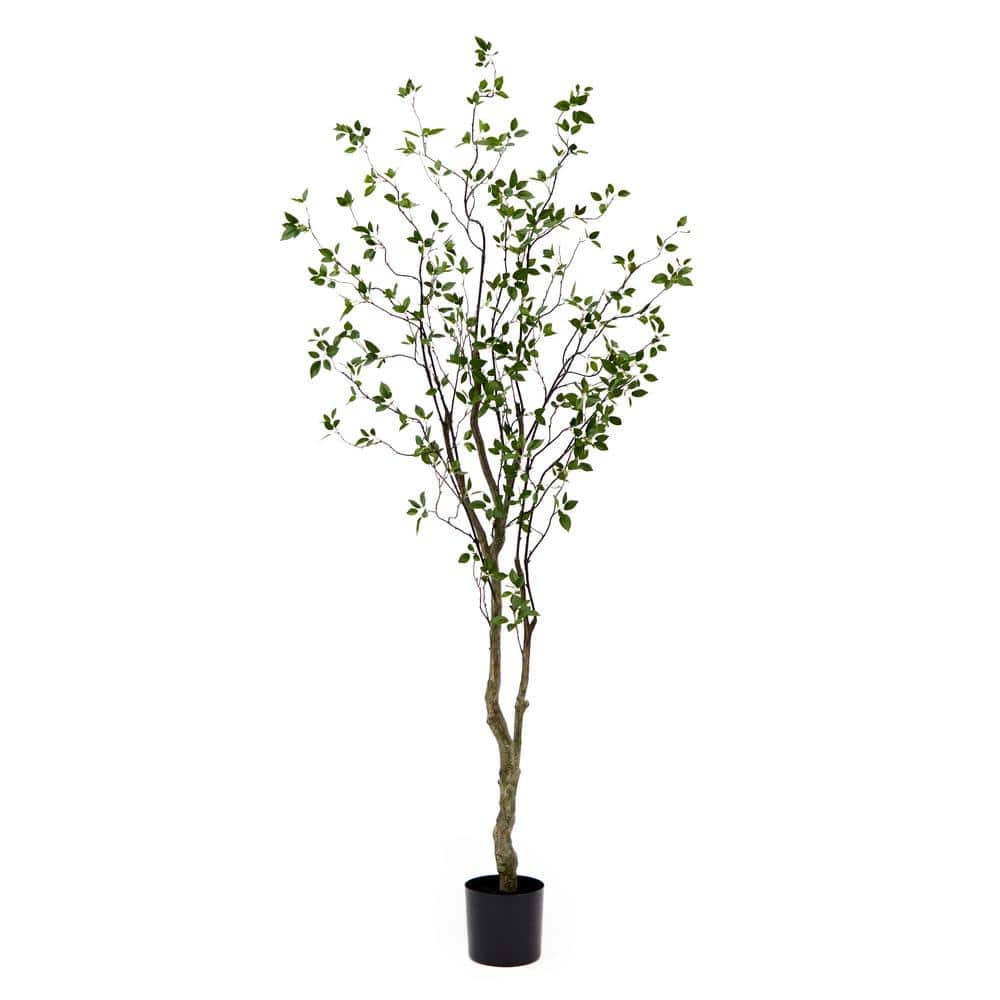 Nearly Natural 96 in. Green Artificial Minimalist Citrus Tree in