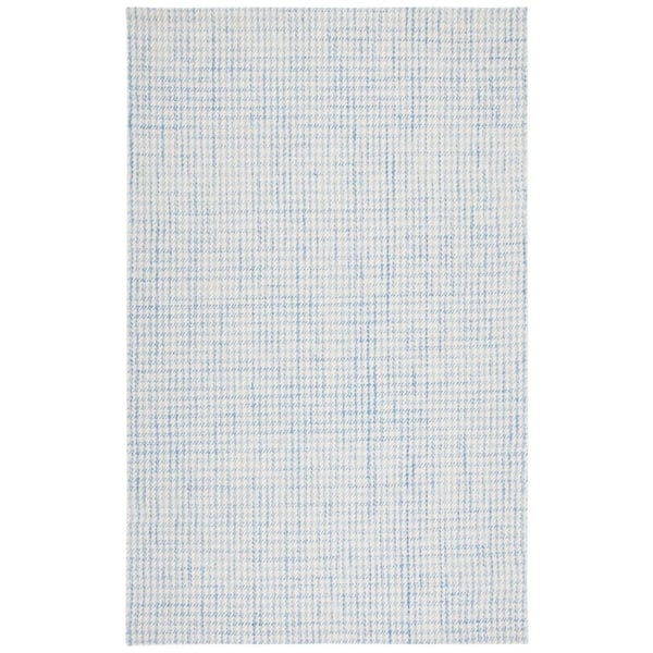 Marbella Blue/Ivory 4 ft. x 6 ft. Houndstooth Area Rug